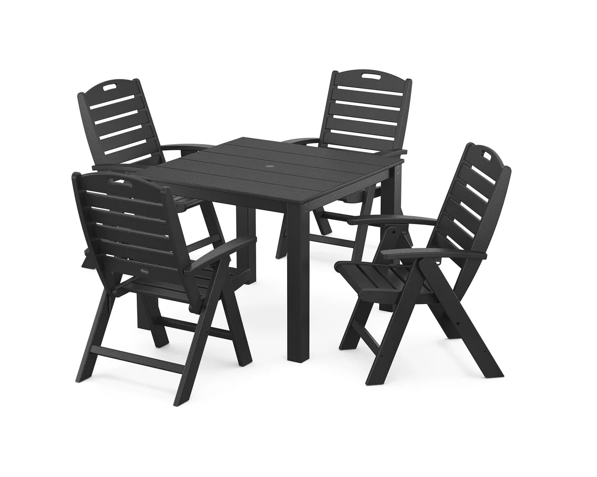 Yacht Club Highback Chair 5-Piece Parsons Dining Set