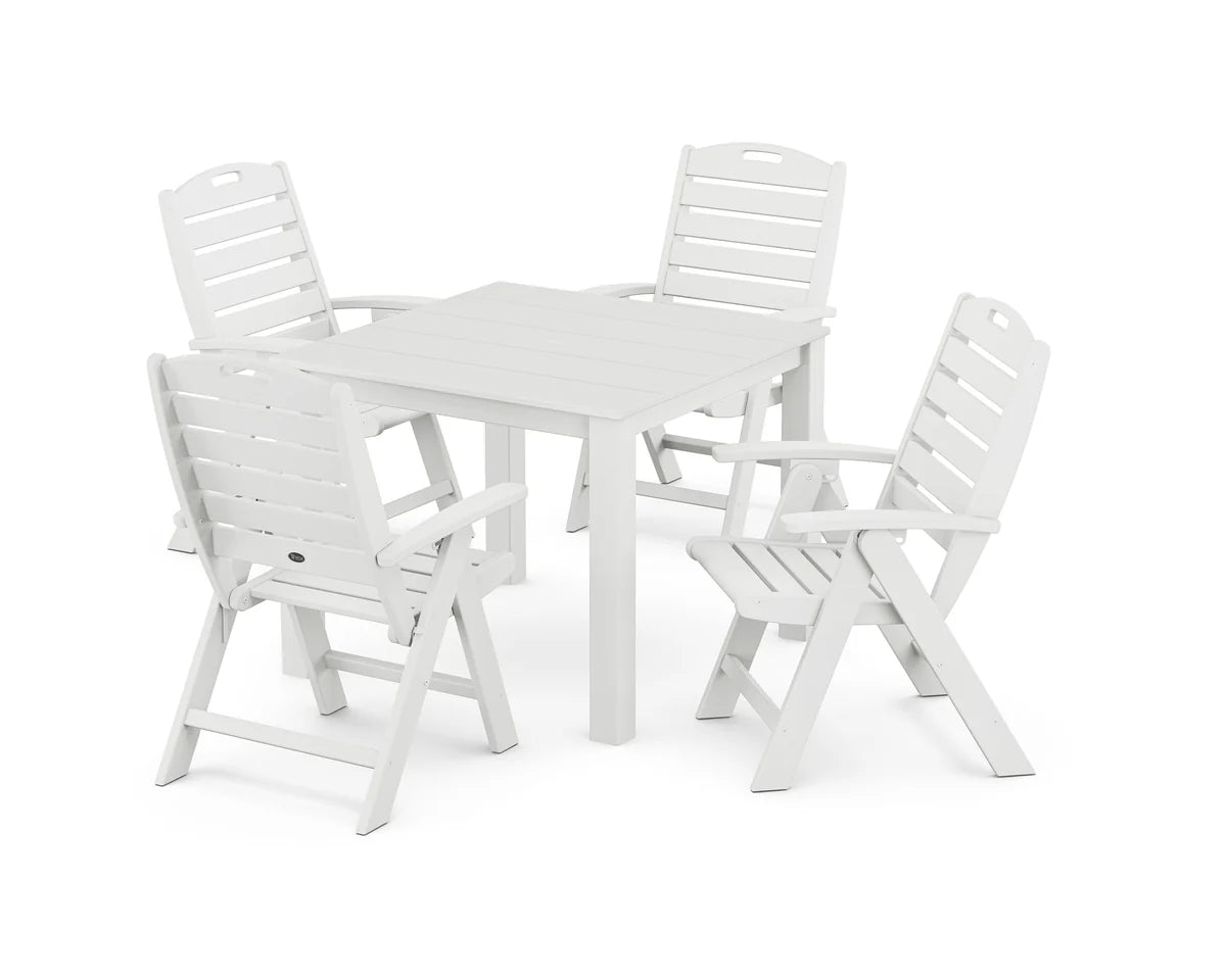 Yacht Club Highback Chair 5-Piece Parsons Dining Set