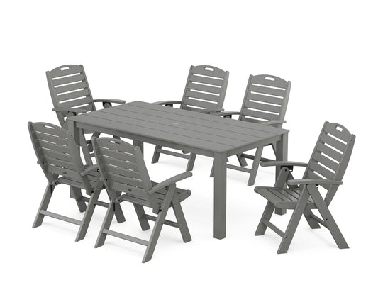 Yacht Club Highback Chair 7-Piece Parsons Dining Set